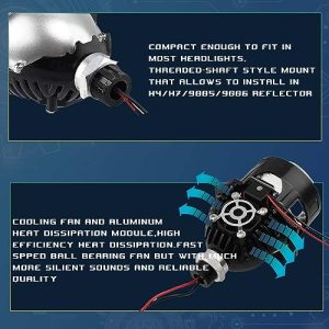 000LM 6000K White Sharp Cut off Line No Blind Oncoming Car Upgrade Projector Lens
