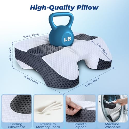 Memory Foam Pillow for Adults with 3 Arm Place Hole - for Side