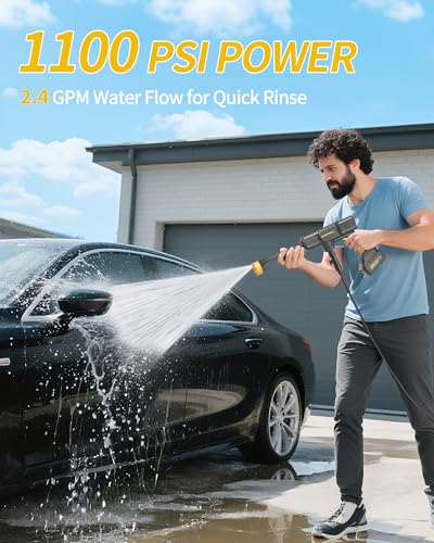 21V Battery&Charger; Handheld Pressure Washer for Home