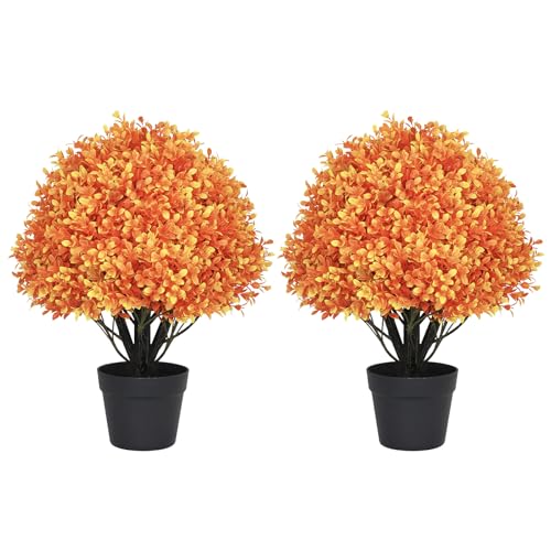 UV-Resistant Fall Topiary Trees Artificial Bushes & Shrubs