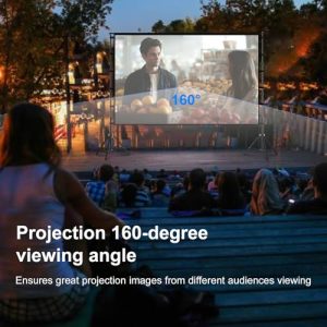 DUYIKJ Portable Heavy Duty Bracket Large Projector Screen 16:9 4K HD Rear Front Projection Movie Screen with Carry Bag for Home Theater