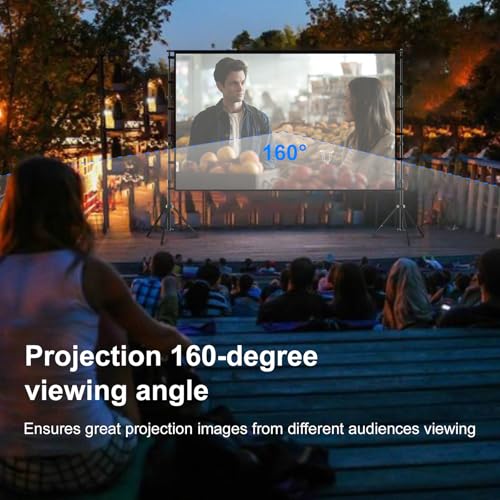 DUYIKJ Portable Heavy Duty Bracket Large Projector Screen 16:9 4K HD Rear Front Projection Movie Screen with Carry Bag for Home Theater