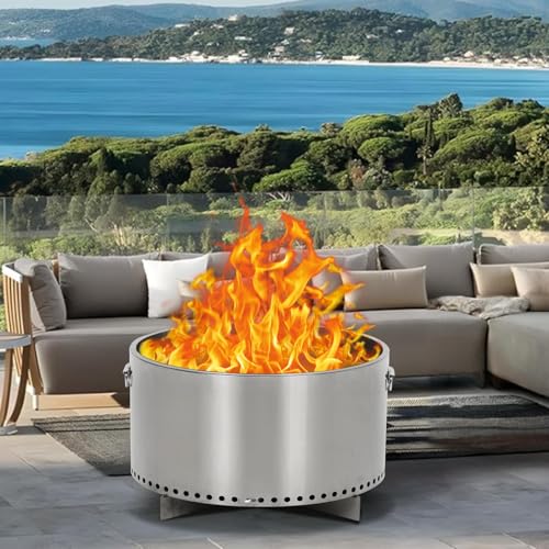 Smokeless Fire Pit with Removable Ash Pan & Handle