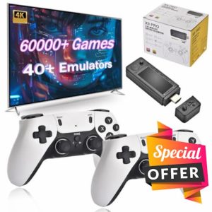 X9 Pro Retro Game Stick 4K Built-in 64/128/256G with 37800+/42000+/60000+ Classic Games