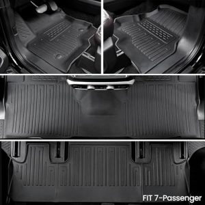All Weather TPE Cargo Liner Backrest Mats Door Sill Protectors(Mats Set)
