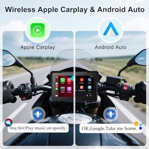 7 Inch Portable Motor GPS Navigation with Apple Carplay & Android Auto