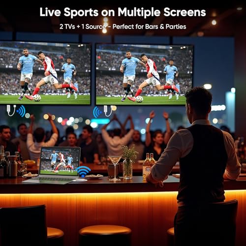 5G/100FT/1080P Plug & Play for Simultaneous Audio/Video on TVs/Projectors/Monitors