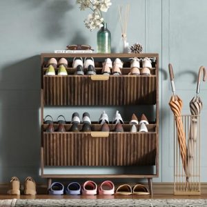Modern Freestanding Organizer with 2 Flip Drawers