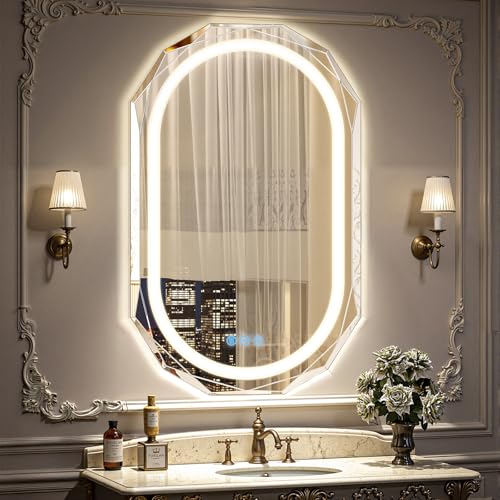 Frameless Vanity LED Mirror for Bathroom with Beveled Edge