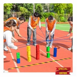 Team Building Team Tower Game Adults Work Outdoor Activities Field Day Teamwork Block Stacking Game Kit for Office School Group