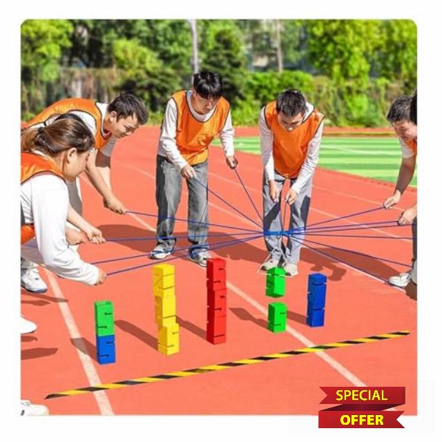 Team Building Team Tower Game Adults Work Outdoor Activities Field Day Teamwork Block Stacking Game Kit for Office School Group