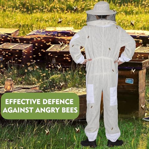 Beekeeper Suit for Bee Protective Gear with Gloves & Breathable Hood