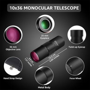 Compact Handheld Mini Pocket Small Portable Size ED Lens Fully Multi-Coated HD BAK-4 Prism Optics Professional Waterproof Fogproof for Adults Hiking Bird Watching Travel