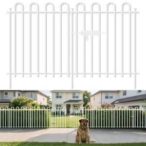 32 in (H) x 21.6 ft (L) Metal Thick Tube No Dig Dog Fence Outdoor for Yard