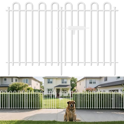 32 in (H) x 21.6 ft (L) Metal Thick Tube No Dig Dog Fence Outdoor for Yard