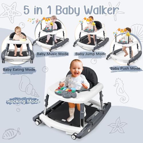 Baby Walker with Wheels and Bouncer Combo Portable