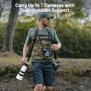 Leather Dual Shoulder Harness for 3 Cameras