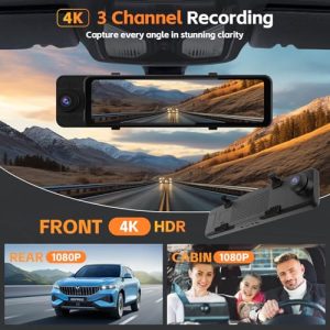 4K+1080P+1080P Front Inside and Rear Car Camera