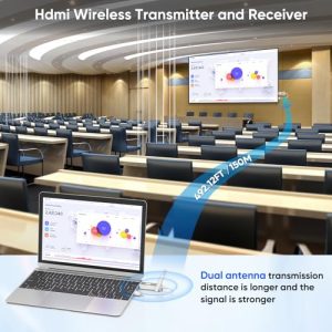 2.4G+5G Plug & Play Portable Wireless HDMI Splitter 1 to Multiple Screens for Video and Audio to Monitor from Laptop/PC/TV Box/Projector