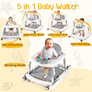 Baby Walker with Wheels and Bouncer Combo Portable