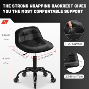 Garage Shop Stool with Backrest