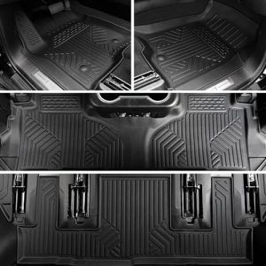 All Weather TPE Trunk Liner Backrest Mat Door Sill Protectors(Mats Set)
