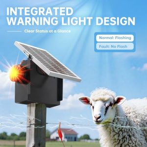 Briidea 1.2 Joules 5W Solar Electric Fence Energizer