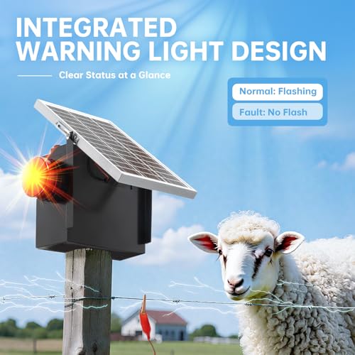 Briidea 1.2 Joules 5W Solar Electric Fence Energizer
