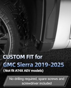 Front & Rear Mud Guards Mudflaps Delete Kit Compatible with GMC Sierra 1500 Accessories 2025-2019