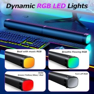 100W Sound Bar for Smart TV with 3 RGB Lights Modes