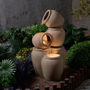 Polyethylene Cascading Waterfall Outdoor Fountain