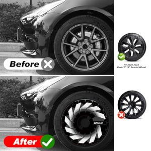 Snap-On Full Coverage Hubcaps-Reduced Drag and Enhanced Rim Protection for 2020-2024 Model Y Accessories