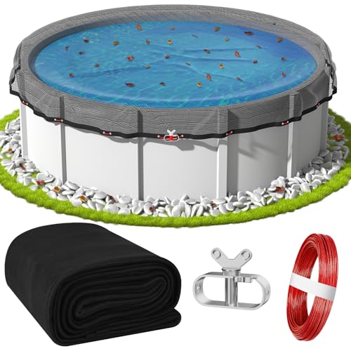 Heavy Duty Pool Cover with Winch and Cable for Leaves and Debris