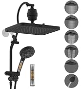 Hibbent All Metal 10'' Filtered Rainfall Shower Head Combo for Easy Reach, High Pressure Shower H...