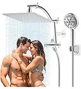 Hibbent Upgraded 13'' Shower Head Combo, High Pressure 5 Spray Rainfall Showerhead, 10 Spray Mode...