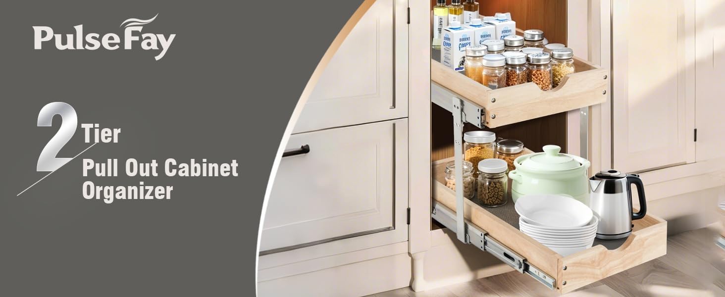 2 Tier Pull Out Cabinet Organizer