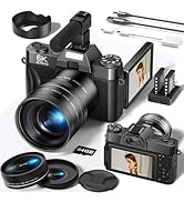 FLATIC Digital Camera, 4K 64MP Cameras for Photography with 64GB Card, 18X Zoom Autofoucs Vloggin...
