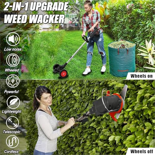 3 in 1 Stringless Grass Trimmer/Edger/Brush Cutter for Garden Yard Lawn