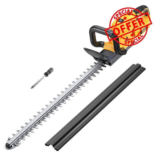 Cordless Hedge Trimmer for Dewalt 20V: 22 Inch Electric Bush Trimmer Battery Powered 1600RPM Brushless Motor & Rotating Handle & Battery Level Display & Dual-Switch for Yard