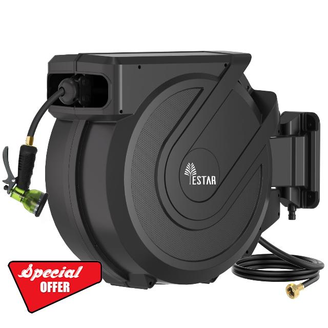 Retractable Garden Hose Reel 5/8" x100 ft
