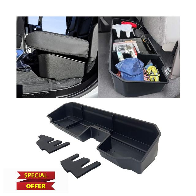 Underseat Storage Box Fitment for Chevy Silverado/GMC Sierra 1500 2500 3500 (Black