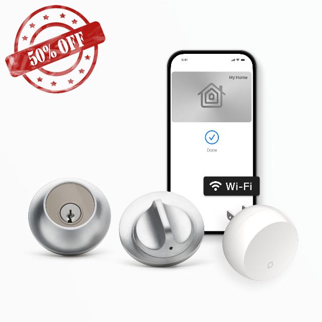 Level Lock+ WiFi Deadbolt Smart Lock - World's Smallest Smart Lock Plus Apple Home Key - Lock/Unlock Anywhere - Level App for iOS & Android - Works with Apple Home