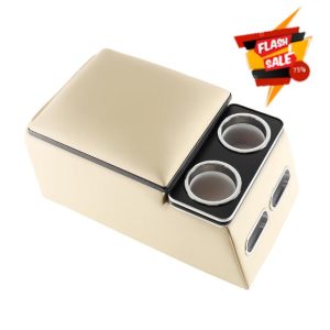 Universal Car Rear Bench Seat Consoles Center Console Organizer with Cup Holders