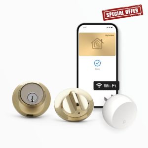 Level Lock+ WiFi Deadbolt Smart Lock - World's Smallest Smart Lock Plus Apple Home Key - Lock/Unlock Anywhere - Level App for iOS & Android - Works with Apple Home