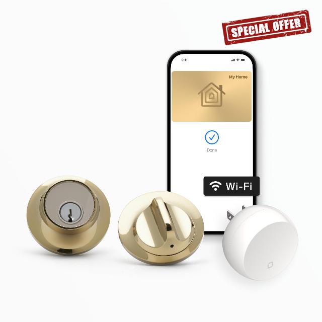 Level Lock+ WiFi Deadbolt Smart Lock - World's Smallest Smart Lock Plus Apple Home Key - Lock/Unlock Anywhere - Level App for iOS & Android - Works with Apple Home