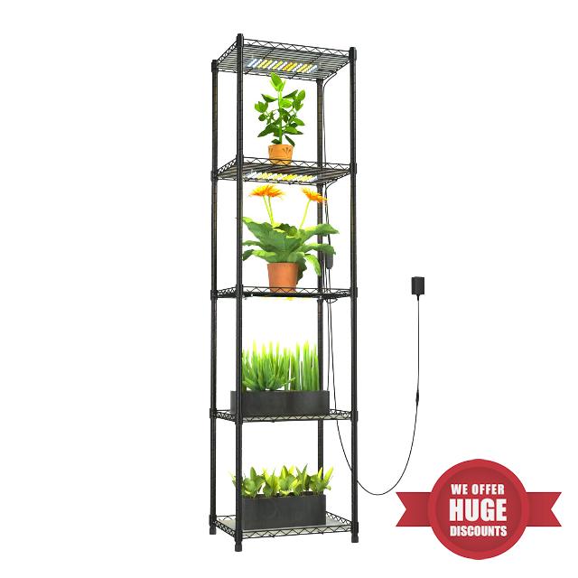 Indoor Greenhouse Plant Growing Kit with Built-in Full Spectrum Grow Light for Lighted Plant Rack for Home