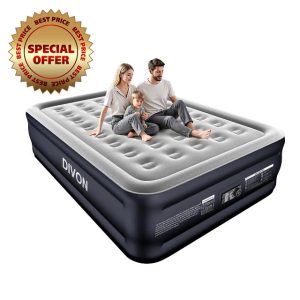 DIVON Queen Air Mattress with Built in Pump Raised
