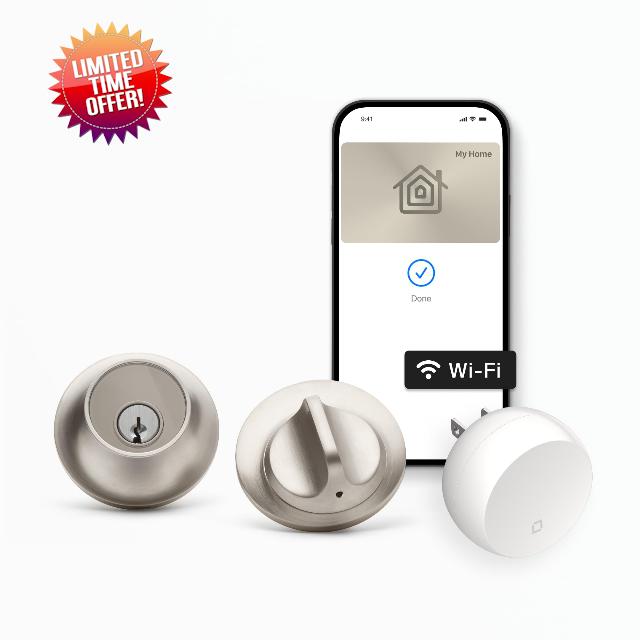 Level Lock+ WiFi Deadbolt Smart Lock - World's Smallest Smart Lock Plus Apple Home Key - Lock/Unlock Anywhere - Level App for iOS & Android - Works with Apple Home