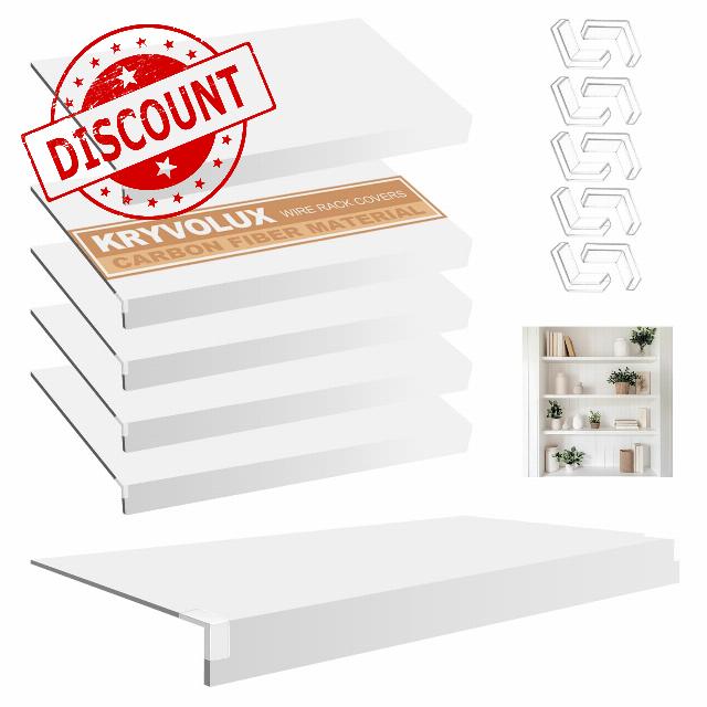 5 Pcs Wire Rack Covers Carbon Fiber Material 33x16 inch Pantry Shelf Cover 0.31 inch Thick Removable Closet Wire Rack Shelf Covers