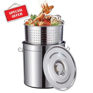 36-Quart Stainless Steel Seafood Boil Pot with Lid